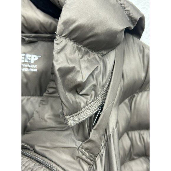 HEATKEEP Packable Down Puffer Jacket Womens XXL 2XL Taupe Tan Full Zip Coat - Picture 6 of 12